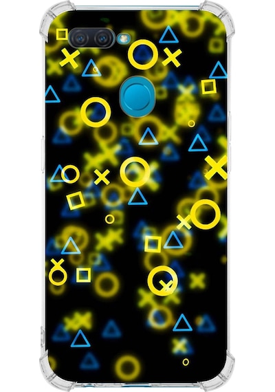 Oppo Ax7 Uyumlu Köşe Korumalı Semboller Tasarımlı Şeffaf Silikon Kılıf Şeffaf