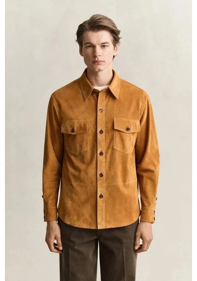 Gant Erkek Kahverengi Relaxed Fit Süet Gömlek-24714