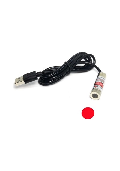 Devremarkt Usb Kablolu 5mw 650nm Nokta Çizgi Lazer Modül 1 Metre Kablo Lens İle Odak Ayarlı 12mm Çap