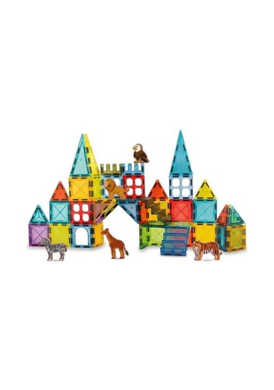 Kzl Magnetic Animal Vahşi Hayvan Figürlü Manyetik Yapı Blokları Seti 5.5 Cm 51 Parça Ch1484