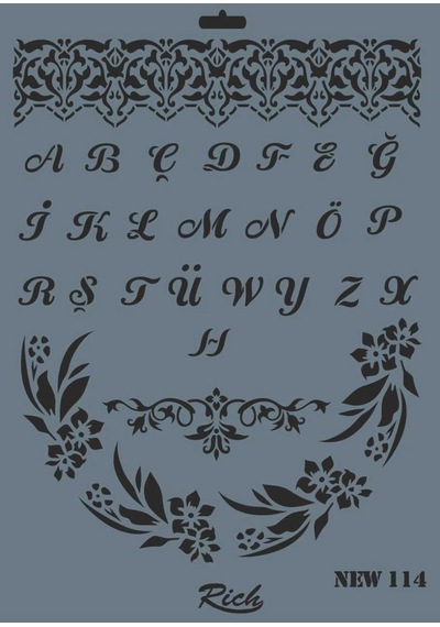 Mey İthalat Rich New Seri N-114 Stencil 35x25 Cm Mavi