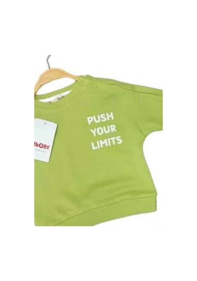 Çikoby Erkek Bebek Your Limits Yazılı Sweatshirt-13681 Yeşil