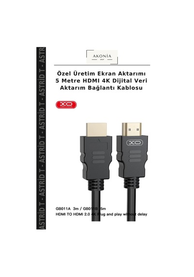 Özel Üretim Ekran Aktarımı 5 Metre Hdmı 4k Dijital Veri Aktarım Bağlantı Kablosu