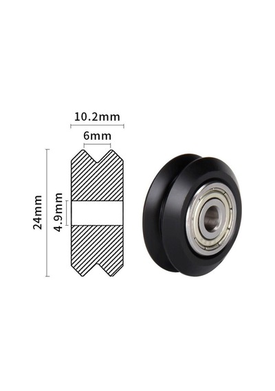 V Oluklu 625zz Rulman 5mm - Plastik Kaplı