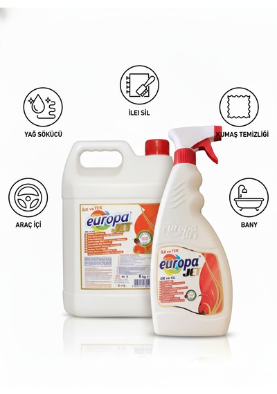 Çok Amaçlı Konsantre Deterjan 5 Kg + 500 Ml Sprey Yağ, Oto, Koltuk, Mutfak & Banyo Temizleyici 1 Adet