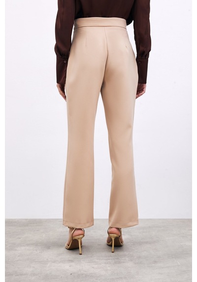 Sateen Aksesuar Detaylı Pantolon - Camel
