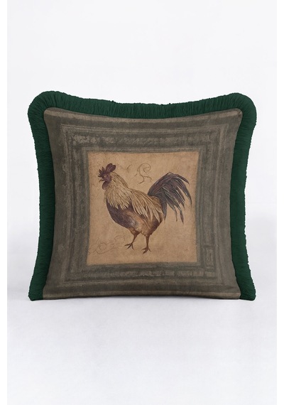 Retro Tavuk Figürlü Saçaklı Yastık Kılıfı - Country Vintage Haki Yeşil Püsküllü Kırlent Kılıfı Pastel Göl Yeşil Retro Tavuk Figürlü Saçaklı Yastık Kılıfı - Country Vintage Haki Yeşil Püsküllü Kırlent Kılıfı Pastel Göl Yeşil
