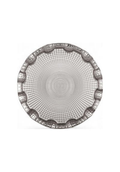 Osmanlı Motifli Yuvarlak Metal Servis Tepsisi 6 Kişilik Sunum Tepsisi, 35 Cm, 495 G, Gold Ve Gümüş Renk Seçeneği Gümüş Grisi Çok Renkli