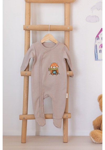 Mom Cherie 3'lü Winter Baskılı Uzun Kollu Bebek %100 Pamuk Çıtçıtlı Uyku Tulumu Çok Renkli