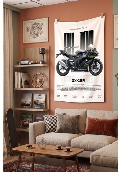 Zx10-r Motorsiklet Dekoratif Duvar Örtüsü Duvar Halısı Reaste