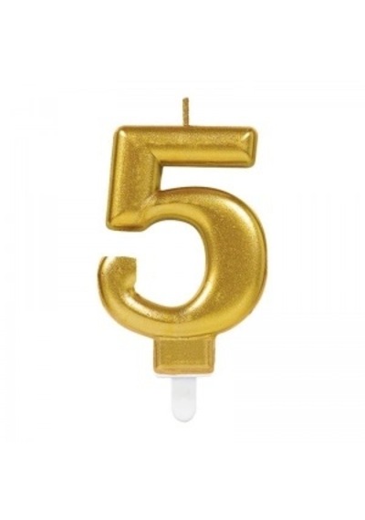 Mey İthalat 5 Rakam Mum Gold Renk Renkli