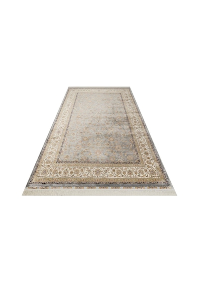 Eko Halı Isfahan Isf 03 Grey Cream Klasik Desenli Yüksek Kalite Sık Dokuma Makine Halısı