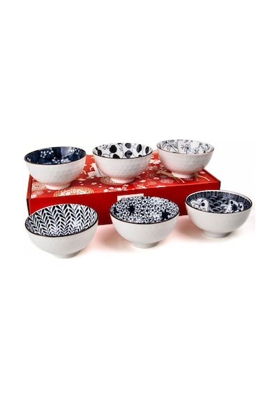 Ayrex Mukko Home 6'li Desenli Porselen Kase Seti 320 Ml, Çorbalık, Kahvaltılık, Atıştırmalık Kase Hediyelik Kutu Genel