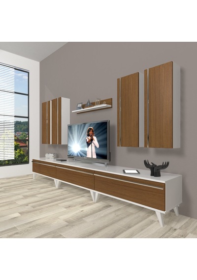 Decoraktiv Eko 8d Mdf Retro Tv Ünitesi Tv Sehpası Beyaz - Ceviz