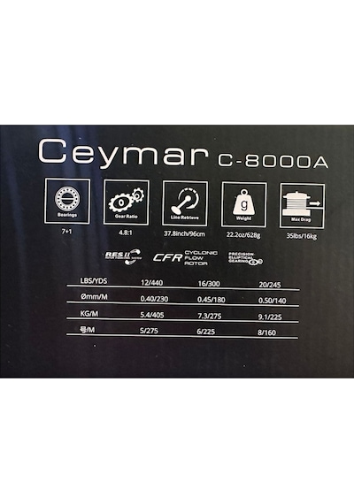Okuma Ceymar C-8000a Dark Grey 7+1bb Olta Makinesi