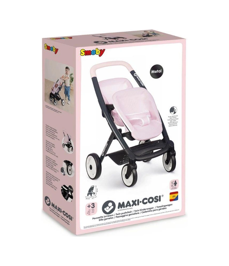 Smoby Maxi-cosi&quinny Oyuncak İkiz Bebek Arabası - Pembe 253221