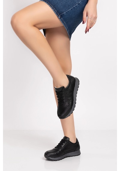 Gondol Içi Dışı Hakiki Deri Anatomik Taban Spor Ayakkabı Flf.444 Black Gt