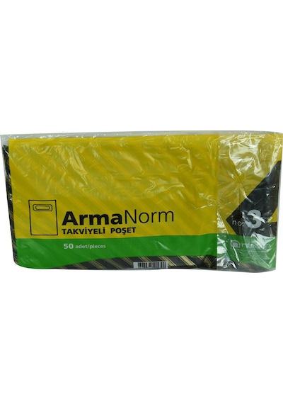 Naksan Armanorm Takviyeli Çanta Poşet Siyah Çizgili Desen 42X32 5 N11.486