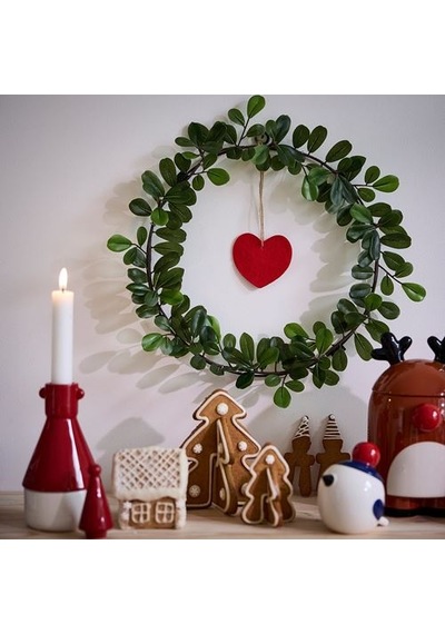 Ikea Vınterfınt Yapay Çelenk, Kırmızı, 40 Cm, Dağ Kızılcığı / İç-dış Mekan