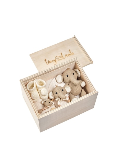 Tinylamb Elephant Yenidoğan Organik Bebek Seti Premium Bebek Hediye Seti Krem