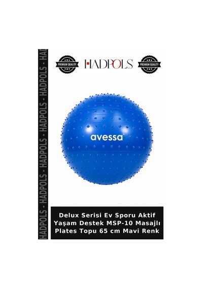 Delux Serisi Ev Sporu Aktif Yaşam Destek Msp-10 Masajlı Plates Topu 65 Cm Mavi Renk