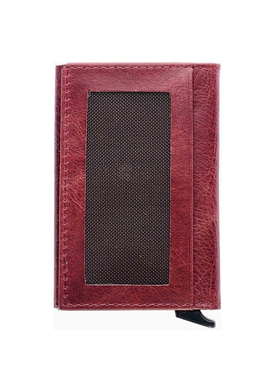Damy Hakiki Deri Unisex Mekanizmalı Kartlık 611Cr - Bordo Bordo