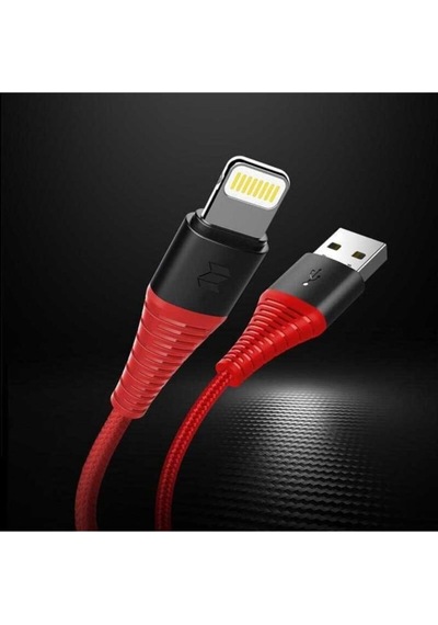 Rock Space Z8 Hi-tensile 120 Cm. 5v/2a Max. Lightning Şarj Ve Data Aktarım Kablosu Kırmızı