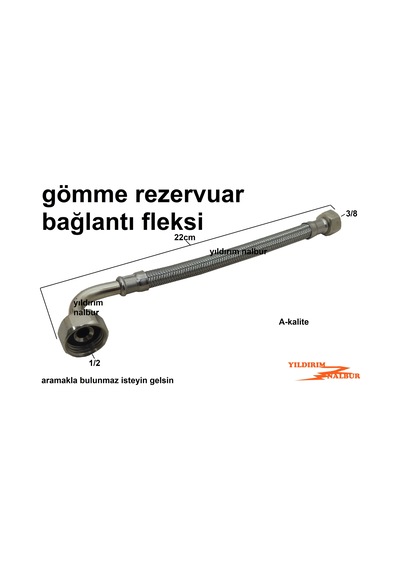 Gömme Rezervuar Bağlantı Fleksi Prinç 3/8-1/2 Spral Bağlantı Hort