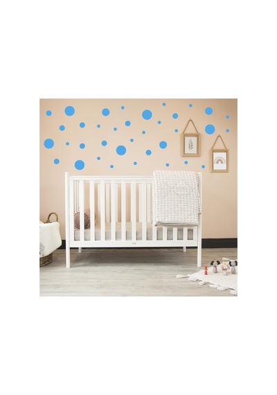 Premium Bebe Mavi Mix Polka Yuvarlak Puantiye Duvar Sticker Seti 268 Adet 1,5 18 Cm Çeşitli Ebatlarda Wall Decals