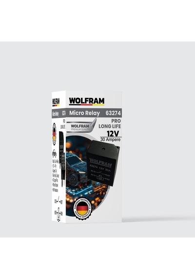 Röle Çift Platinli Siyah 4 Uçlu Mikro Yeni Model Pro 5 Adet - Wolfram 63274