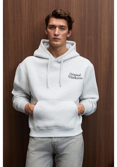 Grımelange PASCAL Erkek Kapüşonlu Kanguru Cepli Önü Ve Sırtı Baskılı Regular Fit Grimelanj Sweatshirt
