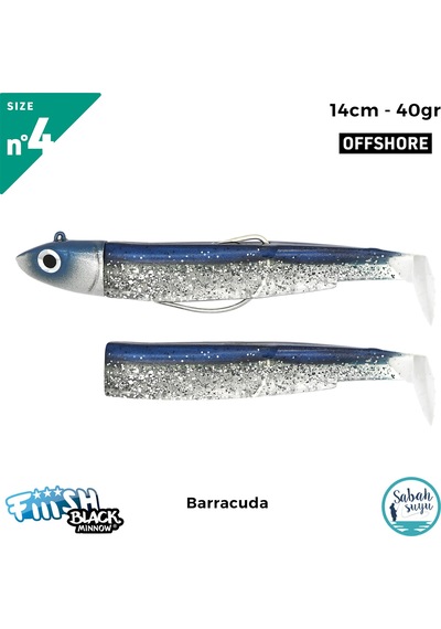 Fiiish Black Minnow Bm140/4 Bm3160 Combo Offshore 14cm 40gr Barracuda