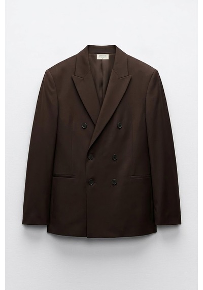 Antioch Kruvaze Relaxed Fit Erkek Blazer Ceket Koyu Kahve