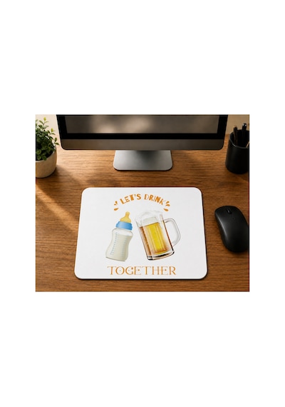 Lets Drink Baskılı Mousepad Bilgisayar Altlığı
