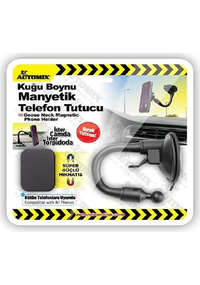 Automix Kugu Boynu Manyetik Telefon Tutucu Bej