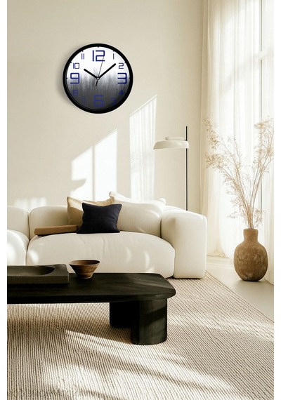 Soyut - Bohem - Geometrik Temalı Modern Duvar Saati - 25cm - Önü Camlı Siyah Kasa - Sessiz Mekanizma-jh0541 Siyah