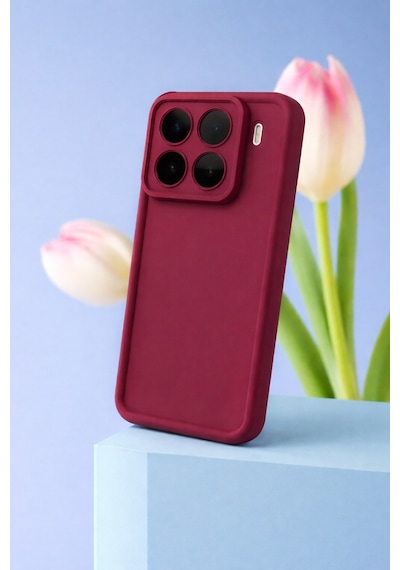 Mi 15 Pro Uyumlu Kamera Çıkıntılı Mat Silikon Telefon Kılıfı Resimdeki