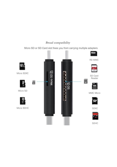 Usb Type C Kart Okuyucu Micro Usb Sd Tf Otg Hafıza Kart Okuyucu