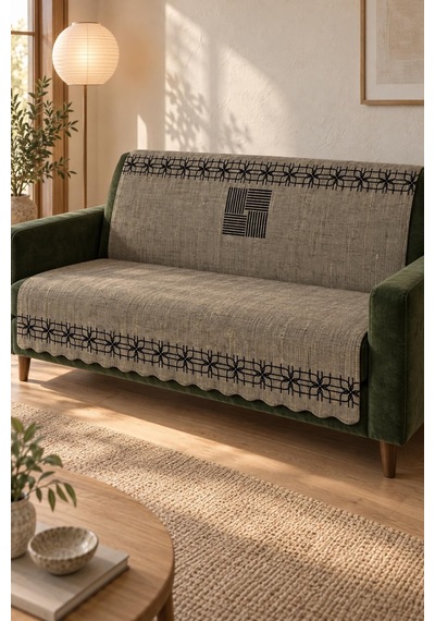 Çok Amaçlı Kadife Koltuk Örtüsü Kaymaz Süngerli 165x215 Cm Modern Bohem Çekyat Şalı Piknik Masa Örtüsü Alk3 Antrasit