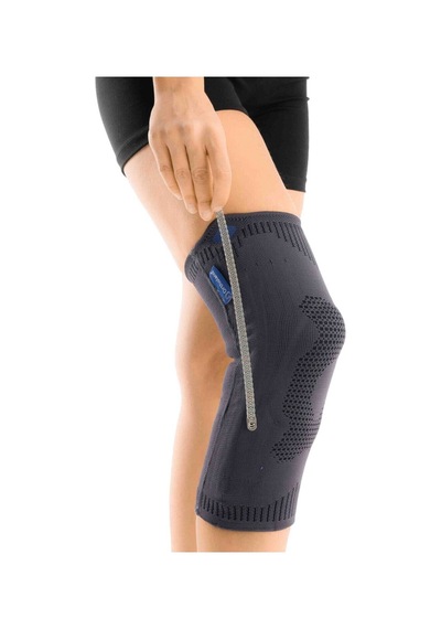 Ligament Ve Patella Destekli Fleksible Balenli Dizlik Örgü Kumaş Gri
