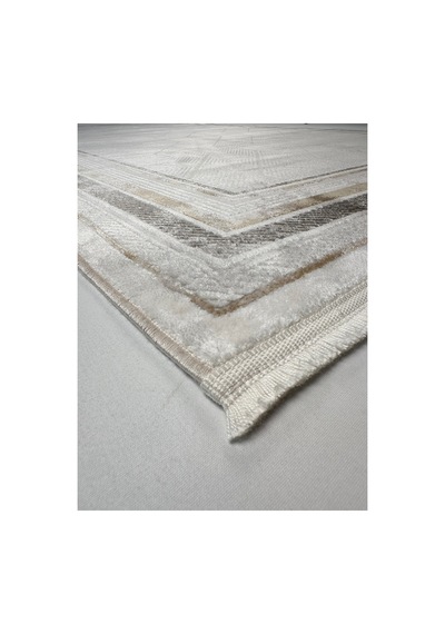 Merinos Vista Krem Renk Vizon Çerçeveli %100 Akrilik Yumuşak Dokulu Salon Oturma Odası Halısı 76335-957