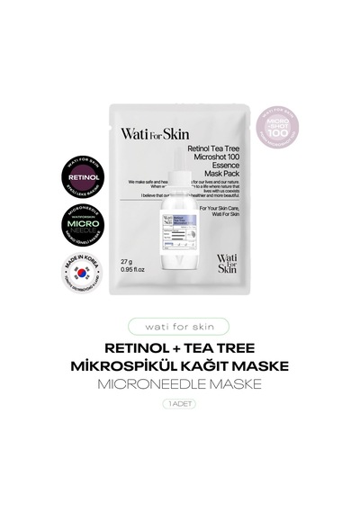 Retinol Ve Çay Ağacı Özü, Mikro Spikül İğneli Kağıt Maske Microneedle Retinol Maske