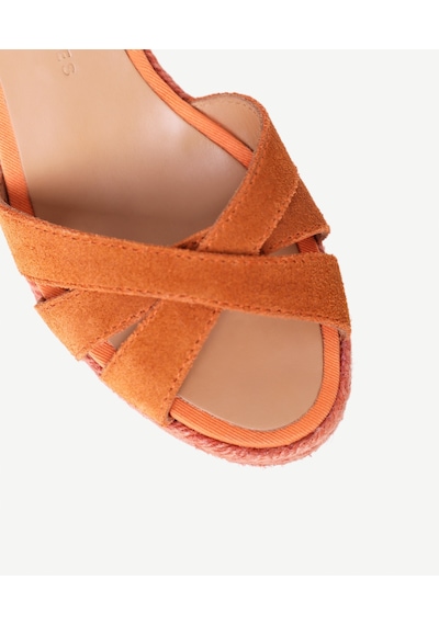 Yargıcı Çapraz Bantlı Dolgu Süet Espadril 26ykay4033x 081 Turuncu