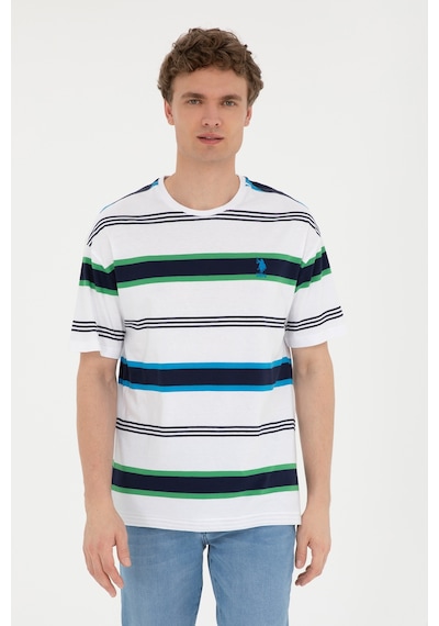 U.S. Polo Assn. Erkek Comfort Fit Bisiklet Yaka Ekru Tişört 50287038-VR019