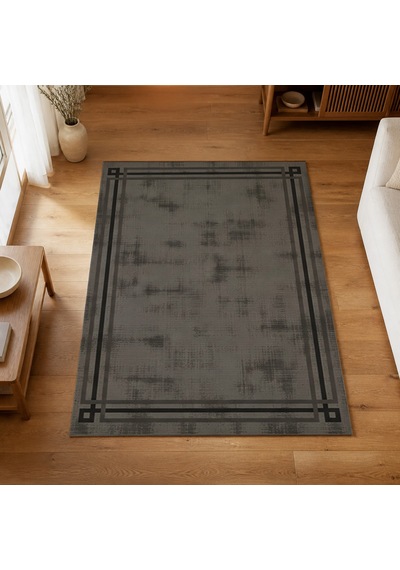 Kartela Halı Rilo Halı Kaymaz Taban Makinede Yıkanabilir Halı Antrasit - 60 X 90 Cm