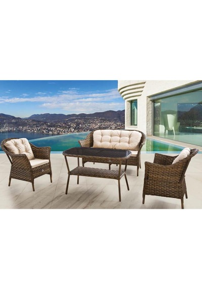 Rehome Bahçe Ve Balkon Seti Oturma Grubu Kahve