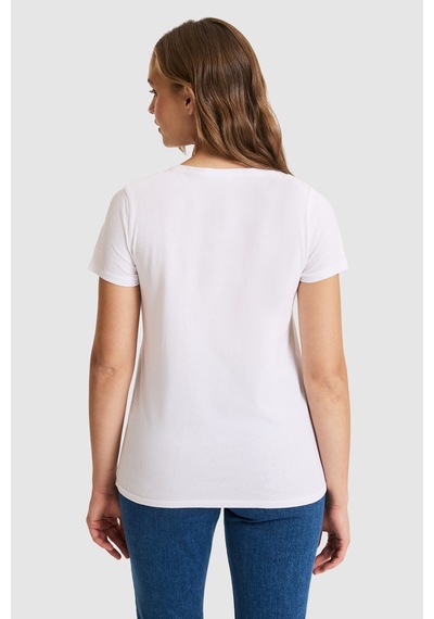 U.S. Polo Assn. U.s. Polo Assn. Kadın Beyaz Tişört Basic 50323450-vr013