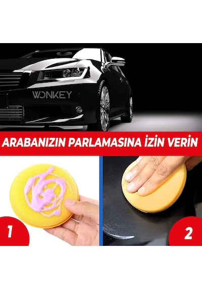 - 4 Adet Pasta Cila Wax Pedi Süngeri, Araba Ve Torpido Parlatma Ve Temizleme Aplikatörü