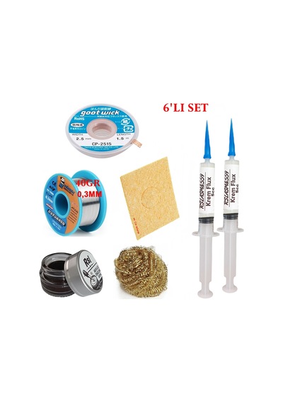 Mechanic Lehim Teli 0,3mm 40gr Havya Uc Temizleyici Rslasm Flux Ve Cp-2515 Lehim Emme Teli Seti3 St02