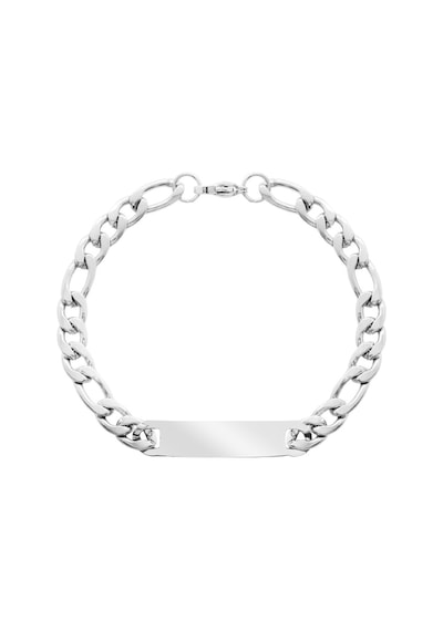 Silver Renk Gurmet Zincirli Kişiye Özel İsim/harf Yazılı Erkek Çelik Bileklik Gümüş